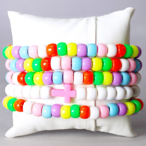 LASR Dream High 5PC Stacked Rave Kandi Bracelet - Picture 3 of 3
